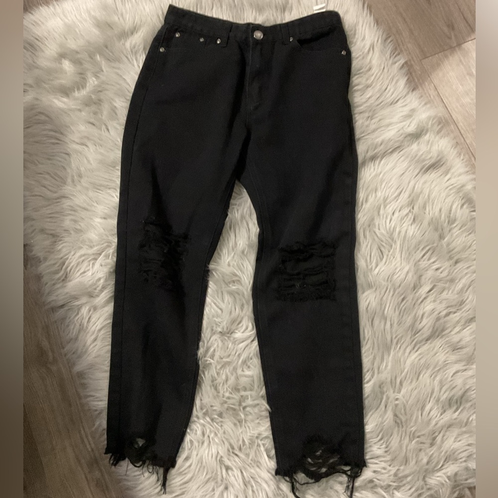 black denim jeans